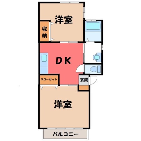 宇都宮駅 バス10分  松原下車：停歩8分 2階の物件間取画像